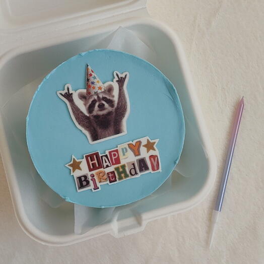 Бенто торт Happy Birthday с енотом🤟🦝
