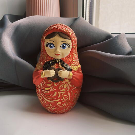 Свеча Матрешка с кренделем