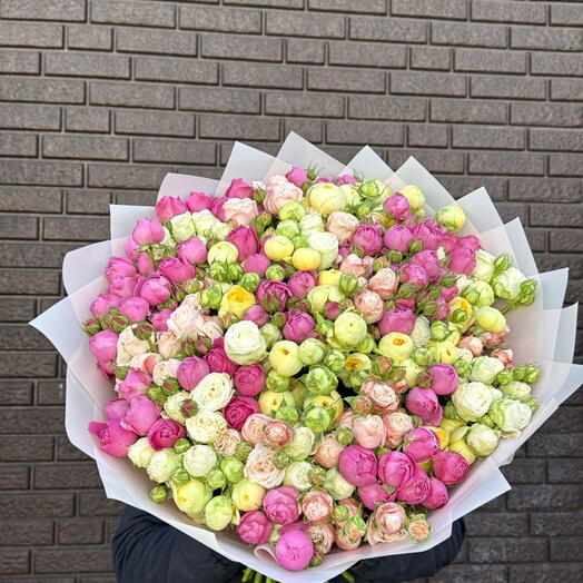 Букет из кустовых роз 💗️‍️‍🔥💛59ш