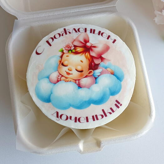 Бенто торт С рождением доченьки
