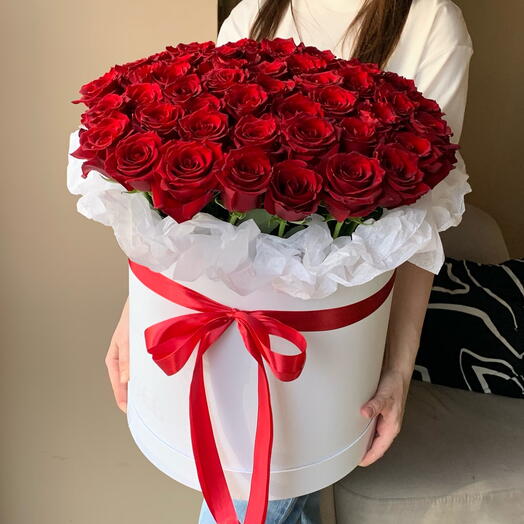 ВАУ композиция из 51 эквадорской розы🌹