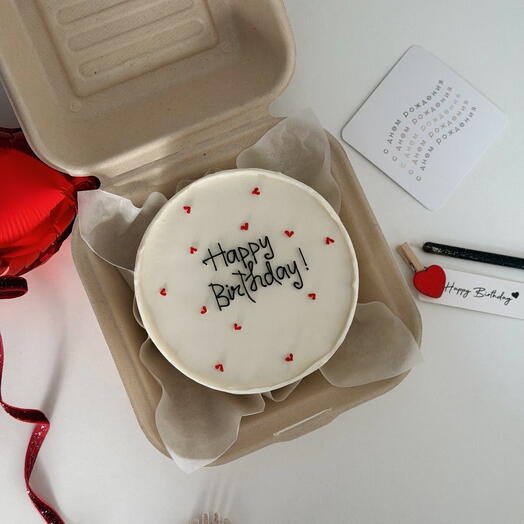 Бенто-торт на день рождения с надписью Happy birthday