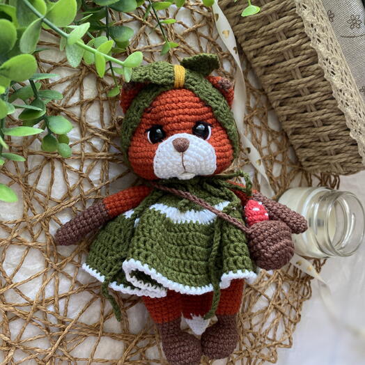 Вязаная игрушка лиса