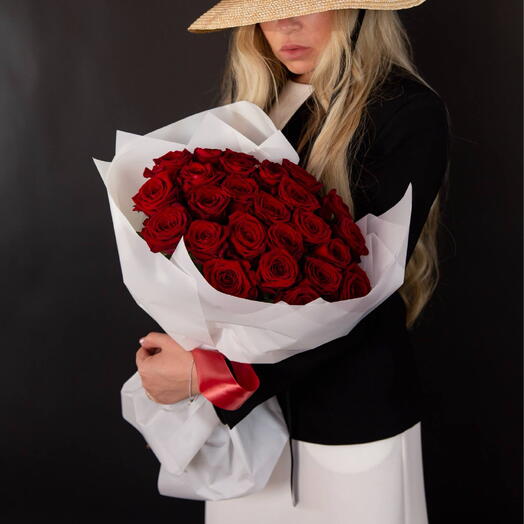 🌹Насыщенно красные розы в монобукете