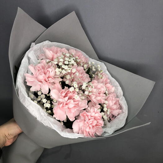 Нежный букет кружевных диантусов с гипсофилой🌸