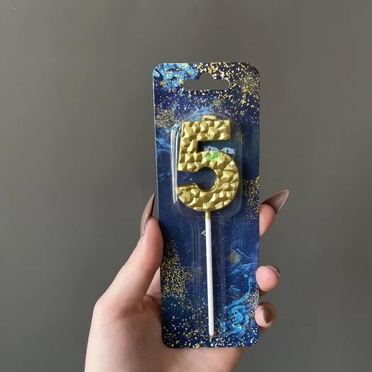 Свеча в торт цифра «5»🍰