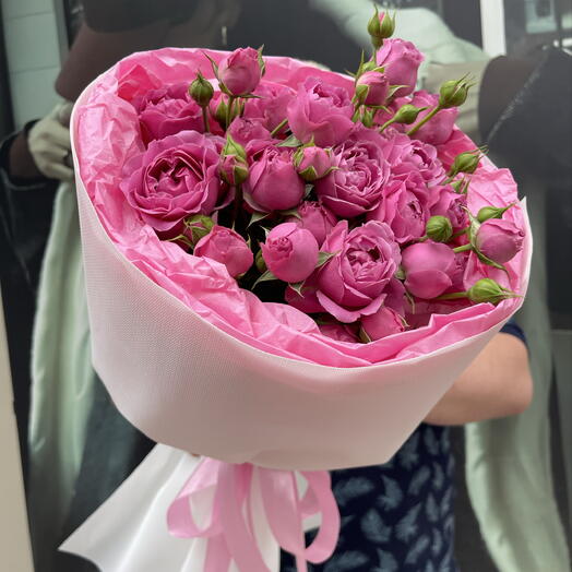 Букет ярких пионовидных роз на подарок день рождения любимой маме 💞