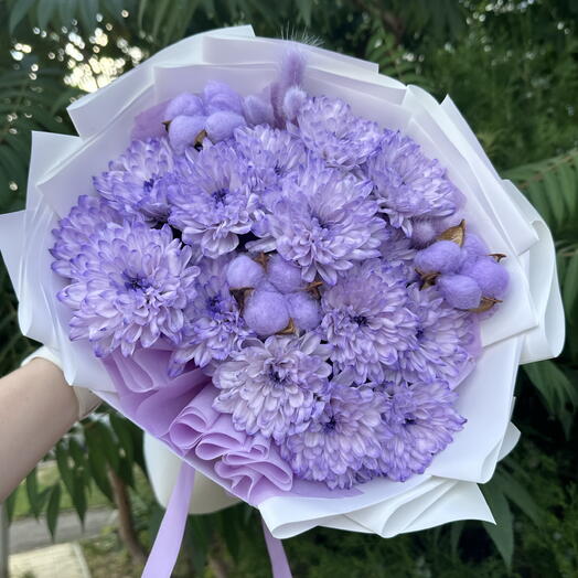 Букет из сиреневой хризантемы 💜