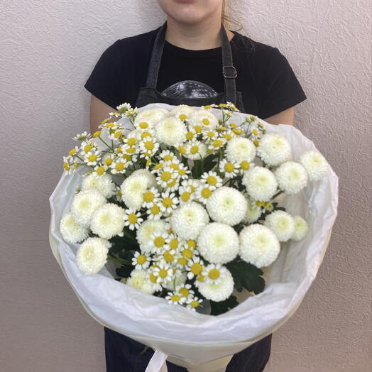 Очень летнее настроение 🌼 Авторский букет с ромашкой и ньютоном)