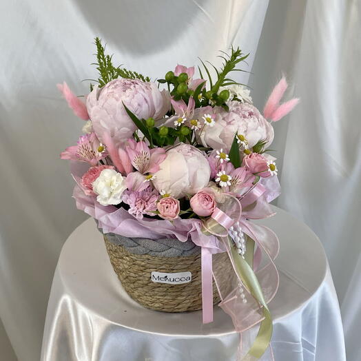 Корзинка с пионами🌸