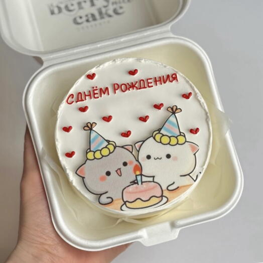 Бенто торт с днем рождения милые котики