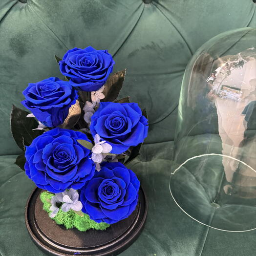 Композиция из синих стабилизированных роз 💙