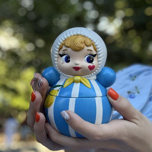 Неваляшка свеча-шкатулка с ароматом Цитрусовое наслаждение