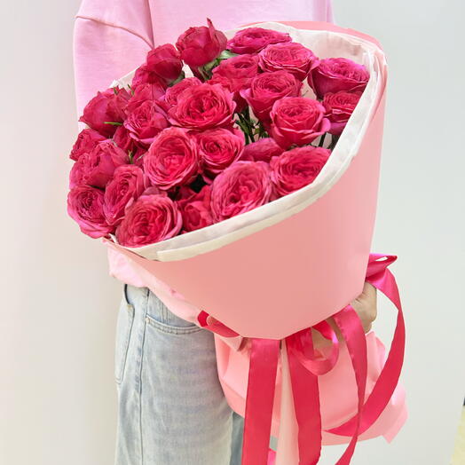Малиновый бархат 🎀 Букет из пионовидной розы 😍
