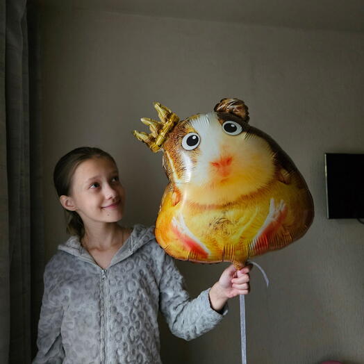 Шар хомяк принцесса с гелием-1шар