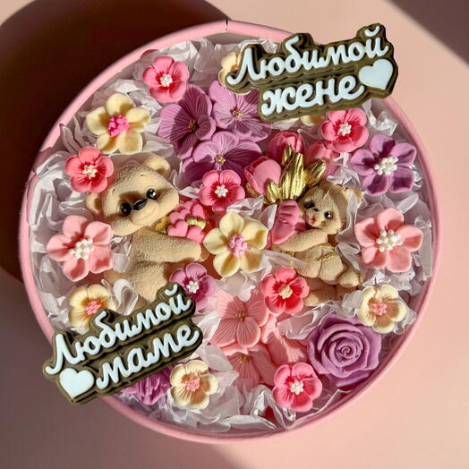 Подарок маме из шоколада , жене, цветы из шоколада с надписью
