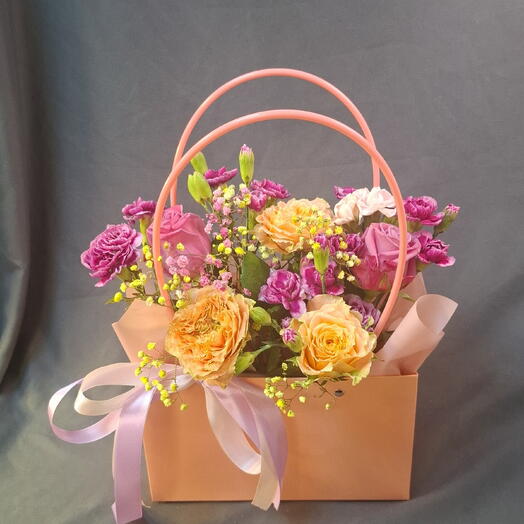 Персиковая сумка цветов 💐