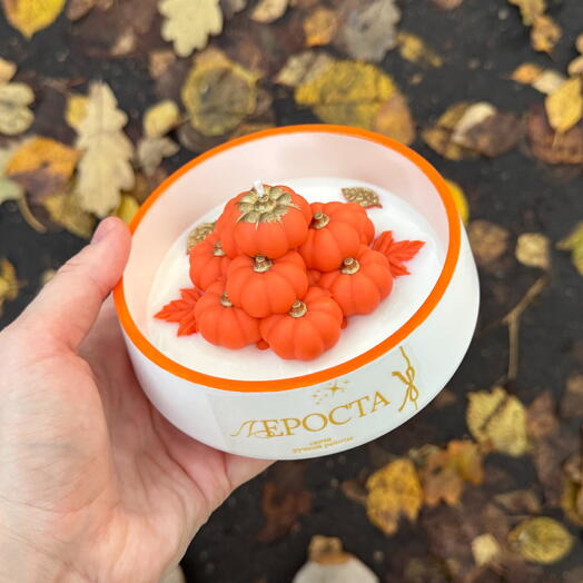 Свеча осенняя тыквенное золото