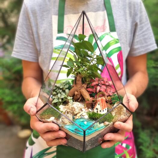 Bonsai in florarium drop (size L(