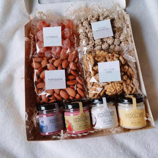 Juego de regalo de nueces y frutas secas miel