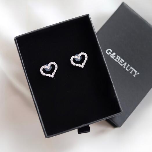 Серьги "Сердце" серебристые