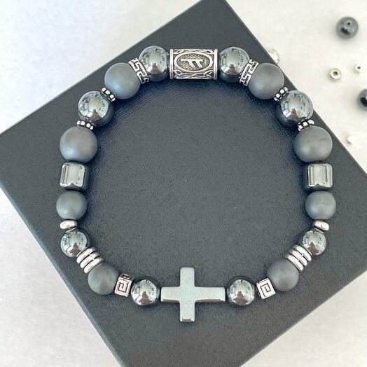 Браслет чоловікові з гематиту для посилення внутрішньої сили і досягнення цілей