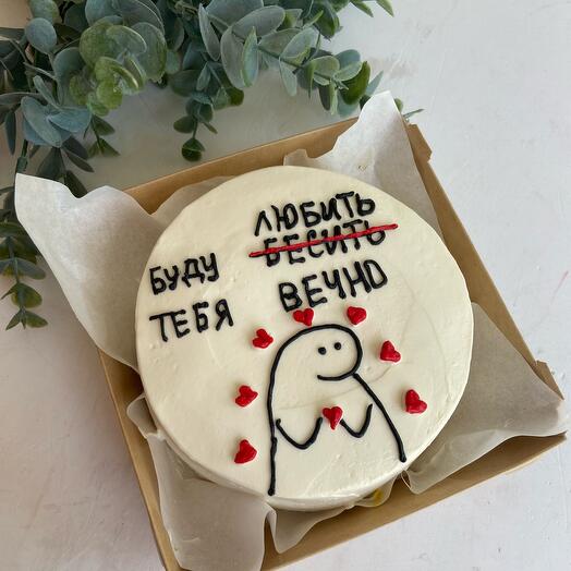 Бенто торт с несложным рисунком