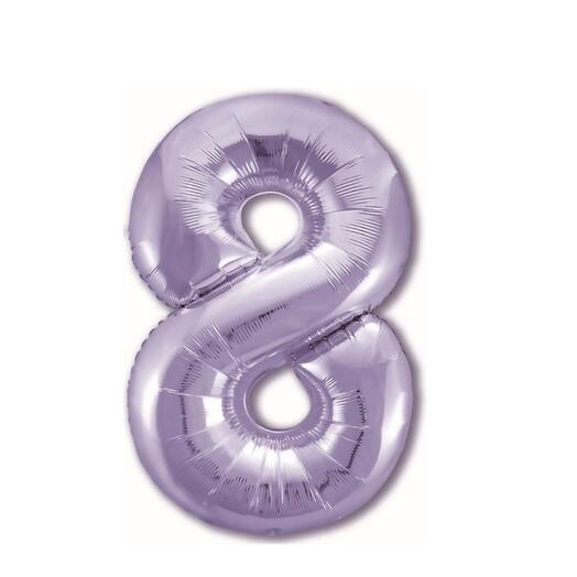 Шар-цифра "8" гелиевый, цвет фиолетовый