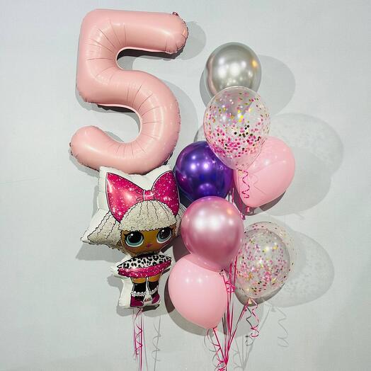 Birthday balloons for 5 years lol lol 9 pcs