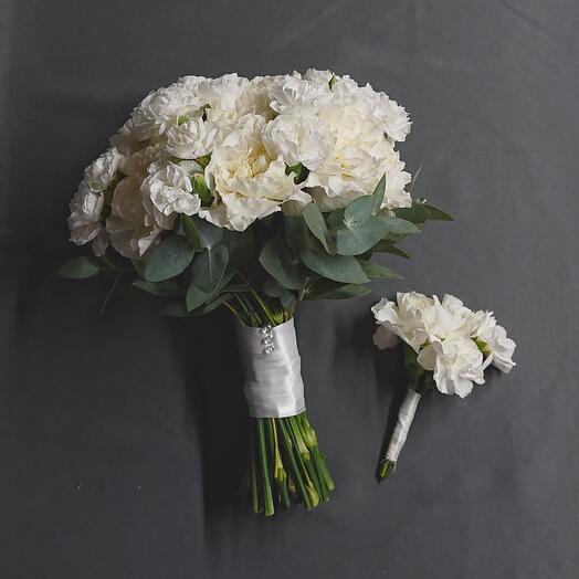 Ramo de novia con boutonniere