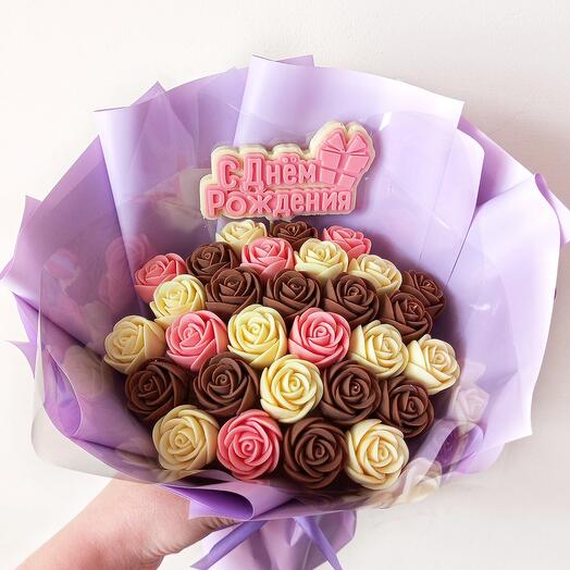 Ramo de rosas de chocolate "trío"