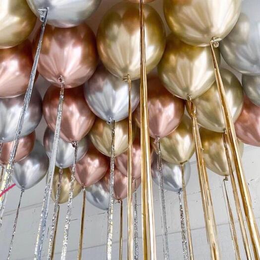 Globos de techo 30 piezas con globos de helio Cromado