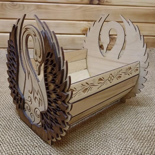 Вазочка конфетница "лебедь"