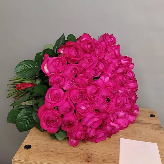 Bouquet of 51 crimson roses 50 cm