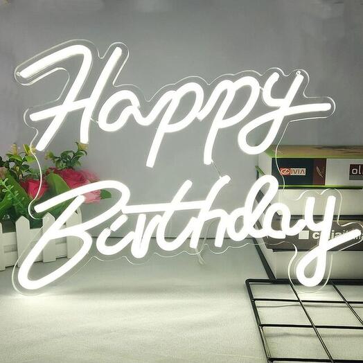 Неоновая лампа "Happy Birthday"
