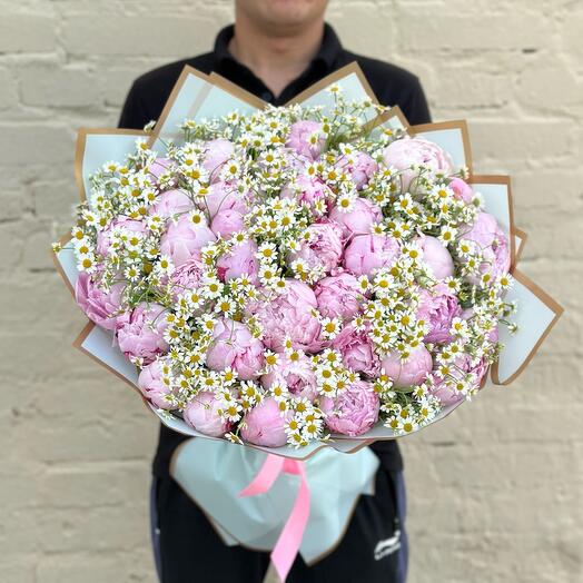 Пион с ромашкой🌸