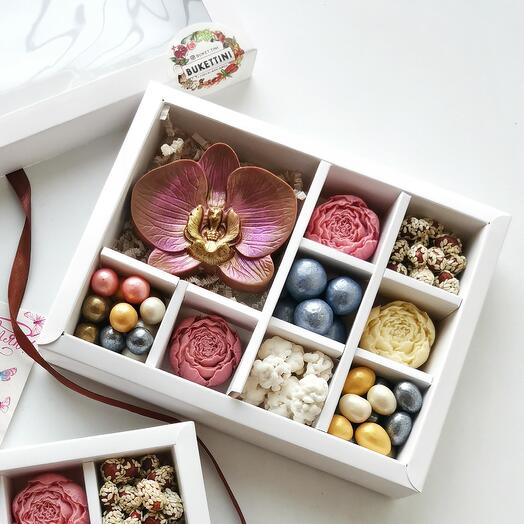 Set con chocolate belga y grageas