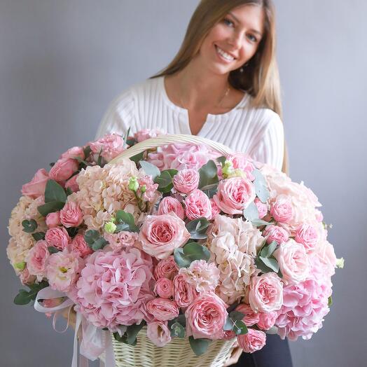 Огромная Корзина в розовом цвете 🌸
