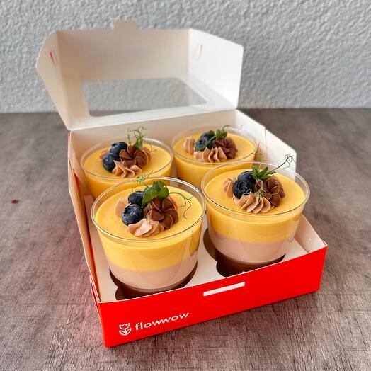 Traifly mousse tres chocolates, 4 piezas