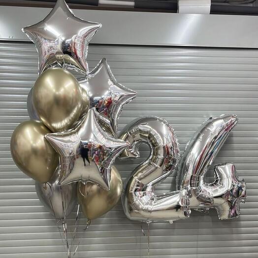 Композиция из шаров с цифрами