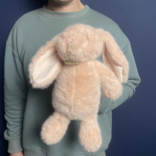 Мягкая игушка розовый заяц зайка 🐇