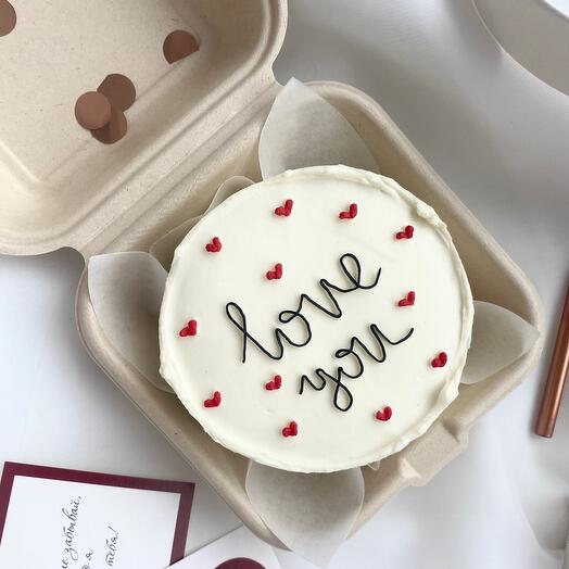 Бенто торт «love you» на 8 марта