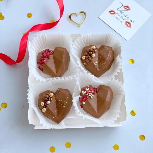 Дубайский шоколад. Сердце, 4шт