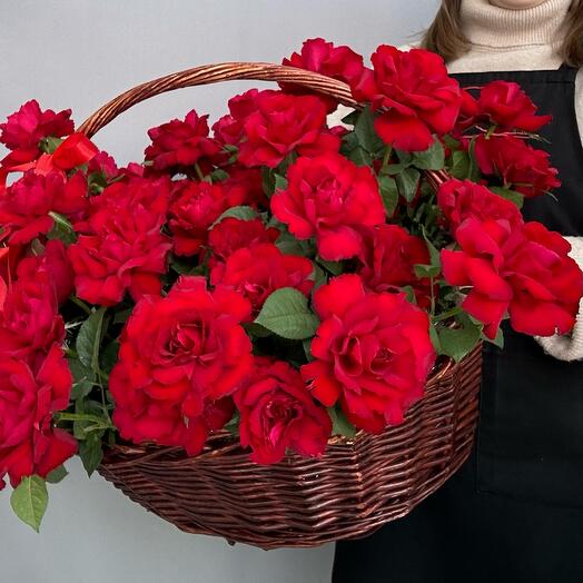 Корзина с 51 французской розой