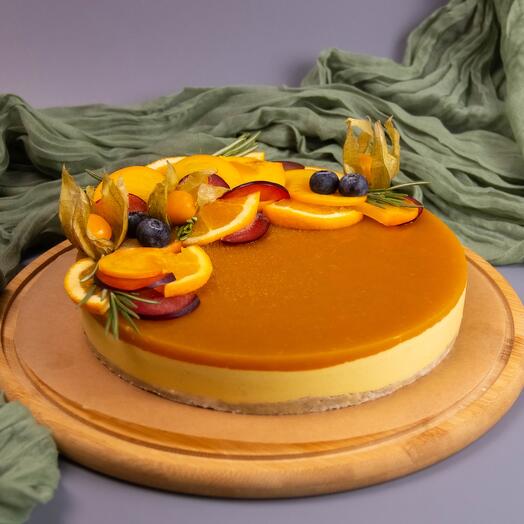 Pastel de mango/fruta de la pasión (sin azúcar, lactosa y gluten)