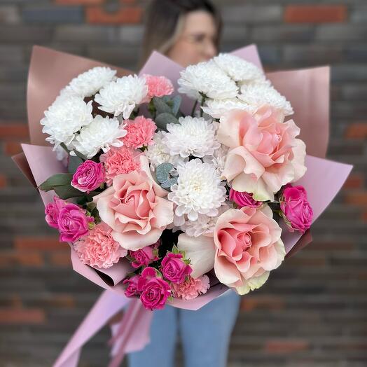 Нежный розовый WOW букет