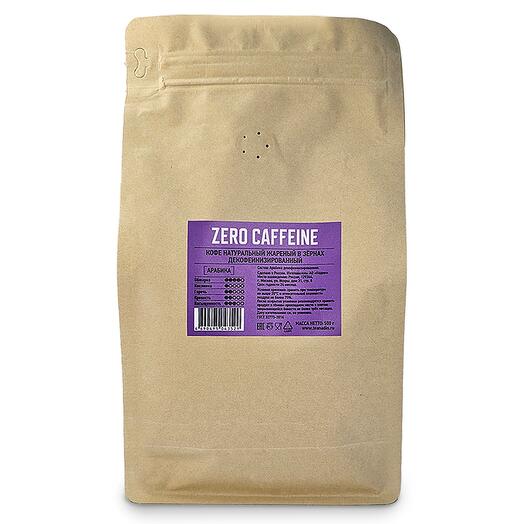 Кофе натуральный жареный в зернах без кофеина "Zero caffeine"