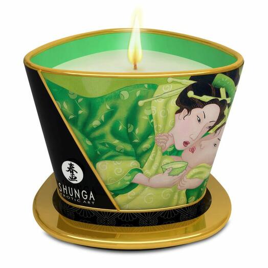 Массажное аромамасло в виде свечи, Exotic Green Tea, Зеленый чай, 170 мл