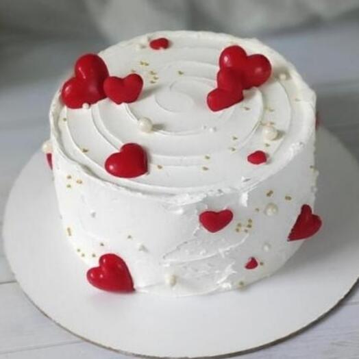 Бисквитный торт 1 кг, для любимой/любимого, подарок на 14 февраля