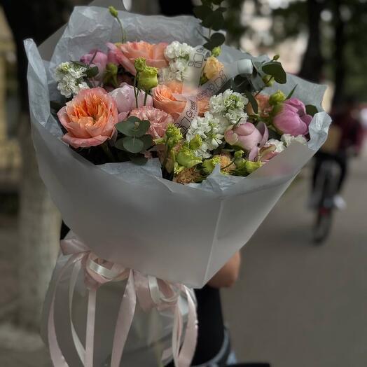 Микс с пионовидной розой